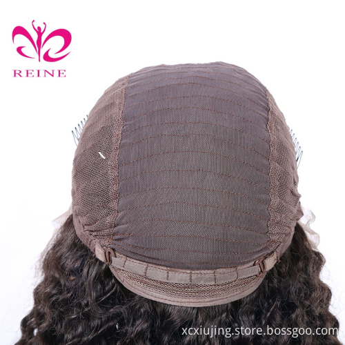Virgin natural color 13*4 lace frontal wig  cheap raw pre plucked kinky curl free shipping human hair wig  with baby hair